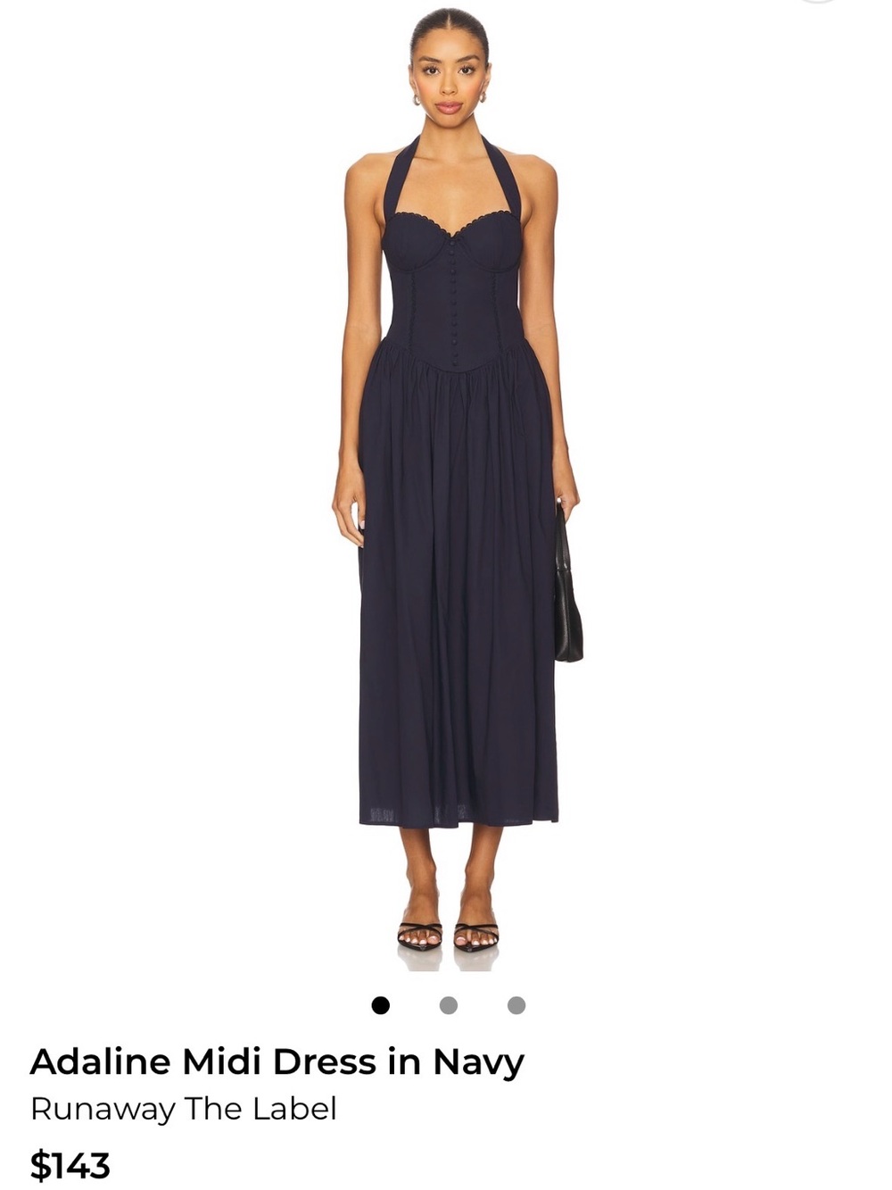 Runaway Adaline Halter Midi Dress in Navy